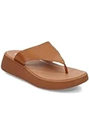 FitFlop F-Mode lederen platte teenslippers voor dames, , 41 EU