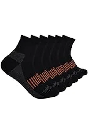 Timberland Heren 6-Pack Quarter Sokken, Zwart (6 Pack), Large, Zwart, Large
