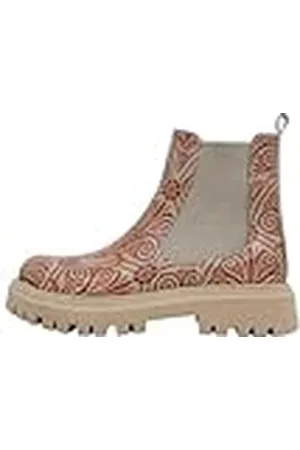 Dogo Aura - Majestic Gold - veganistische dameslaarzen en duurzame en kleurrijke enkellaarsjes - trendy comfortabele laarzen voor dames, Meerkleurig, 39 EU