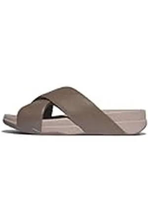 FitFlop Surfer Mens Tumbled-lederen kruis slippers sandaal, , 9 UK, , 9 UK Wide