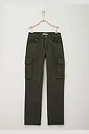 QS by s.Oliver Junior Jongens Cargo Broek Pete, Straight Leg Green 176, , 176 cm
