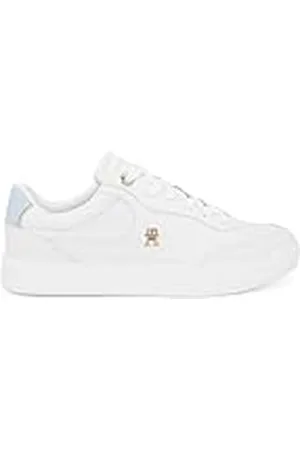 Tommy Hilfiger Dames ESSENTIAL CHIC HOF SNEAKER Low Top, WIT (Ecru/Breezy Blue), 5 UK, , 38 EU