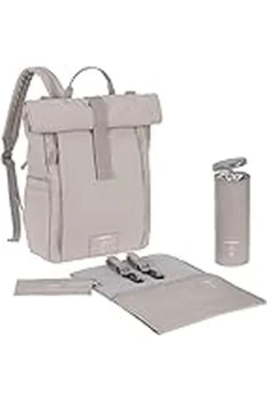 LÄSSIG LÄSSIG Luierrugzak luiertas met aankleedkussen, kinderwagenopzetstuk, flessenhouder, duurzaam geproduceerd/rolltop up rugzak