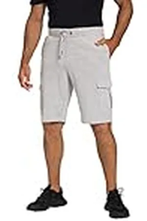 JP 1880 Heren sweat-cargobermuda, homewear, elastische tailleband, cargozakken broek, lichtgrijs melange, XXL, , XXL