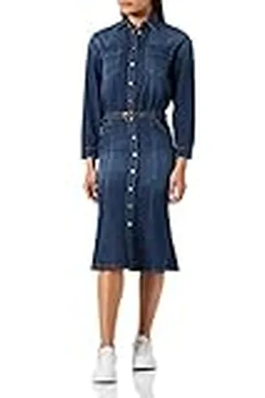 Pinko LATRATO PJ867 Denim FISS casual jurk, F57_blauwe saffier ster, 38 dames
