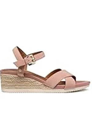 Geox Dames D Ischia Corda C Wedge Sandaal, Salmon, 39 EU, , 39 EU