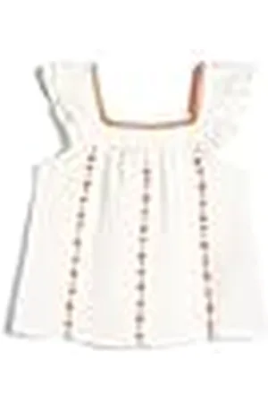 Koton Baybgirls Ruffle Mouwloze Bloem Geborduurd Katoen Muslin Stof Blouse, , 6-9 Maanden