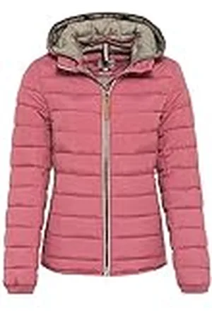 Camel Active Lichte gewatteerde damesjas met afneembare capuchon, rood-bruin, 36