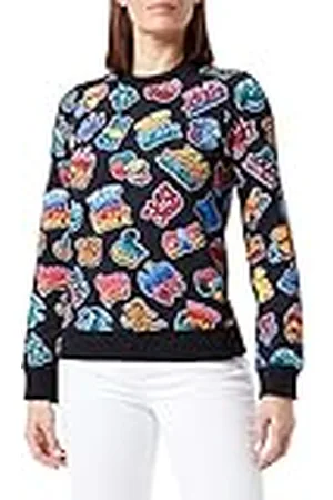 Moschino Sweatshirt met lange mouwen en ronde hals voor dames, graffiti-print, , 48