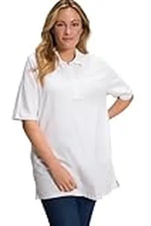 Ulla Popken Basic poloshirt voor dames, sneeuwwit, 58-60