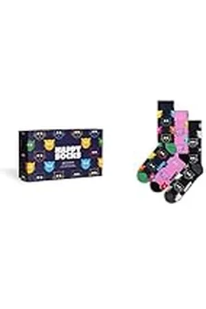 Happy Socks Kleurrijke en Leuke Sokken 3-Pack Mixed Cat Socks Gift Set Maat 41-46