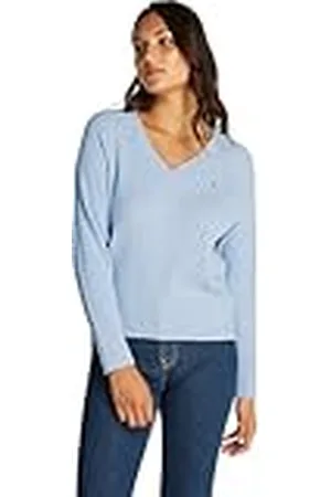 Tommy Hilfiger Dames CO Cable V-NK Sweater WW0WW43093, Trui, Blauw, L, , L