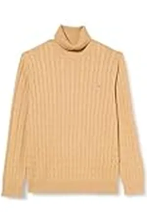 GANT Heren Cotton Cable Turtle Neck Pullover, , XL