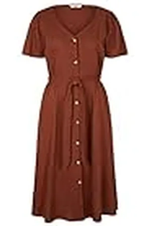 TOM TAILOR Dames linnen jurk met riem 1031873, , M