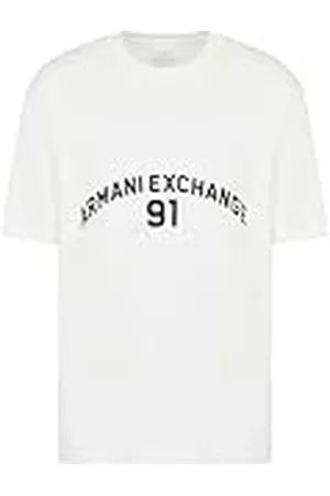 Armani Exchange Heren Big Embroidered Logo, Regular Fit T-Shirt, Off White, L, , L