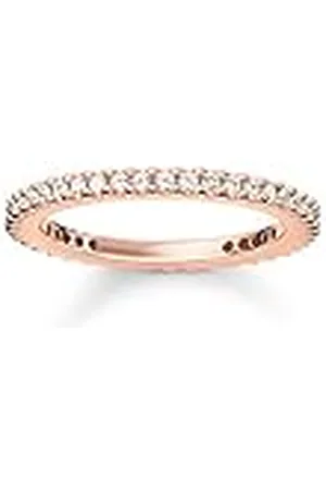 Thomas Sabo Damen-Ring Silber teilvergoldet Zirkonia weiß Gr. 52 (16.6) - TR1980-416-14-52