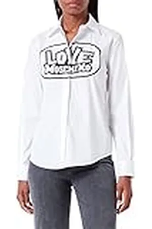 Moschino Dames Regular Fit Lange Mouwen met Maxi Skate Print Shirt, , 40