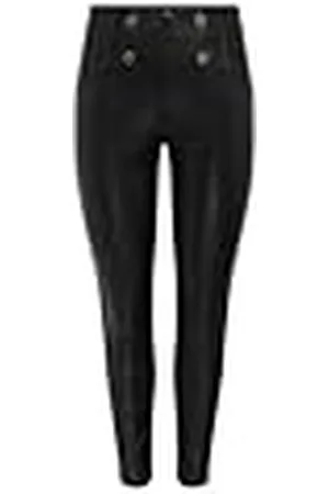 ONLY Bestseller A/S Dames ONLLOLA Faux Leather CC OTW Leggings, Black, 44W / 32L, , XL