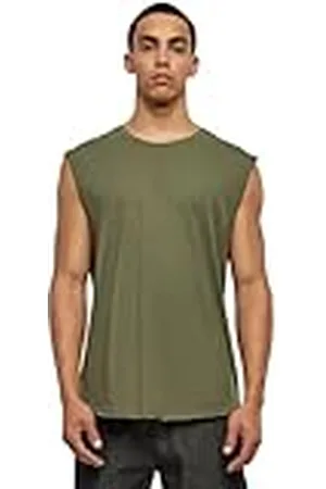 Urban classics Heren T-shirt Open Edge Mouwloos T-shirt voor mannen, ronde hals, katoen, verkrijgbaar in vele kleuren, maten XS-5XL, , XXL