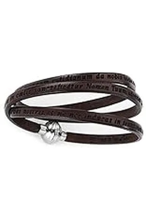 AMEN Thierry Mugler Leren armband Classic Collection – kleur bruin – maat 60 Padre Nostro Latino, één maat, leer, geen edelsteen, Taille Unique, Leer, Geen edelsteen