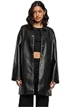 Urban classics Damesjas Ladies Faux Leather Coat S, , S