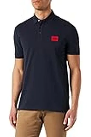 HUGO BOSS Dereso222 Slim-Fit poloshirt voor heren, van katoen-piqué met rood logo-label, , XXL