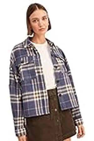 Springfield Franjes geruit overhemd jas, , normaal voor dames, , S
