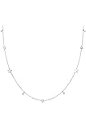 Elli Dameshalsketting solitaire sterren verguld met kristallen, 45 cm, Sterling , Kristal