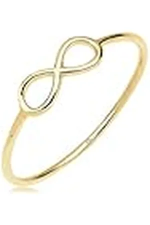 Elli Damesring Infinity Symbool Infinity 375 geelgoud, 56 EU, Facetgeslepen, Geen edelsteen