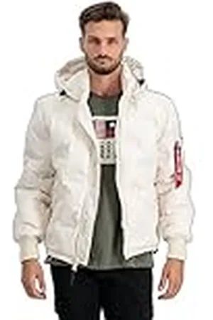 Alpha Industries Logo Puffer Winterjas met capuchon voor heren