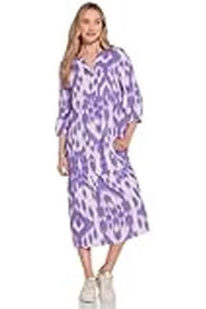 Street one AOP linnen midi etnojurk voor dames, , 36