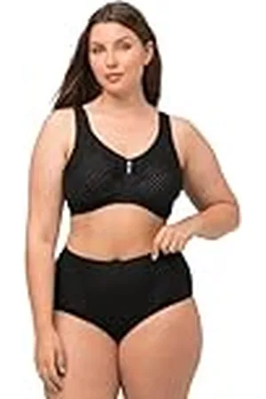 Ulla Popken Basic shirt met lange mouwen voor dames, ronde hals, Schwarz (10), 58-60
