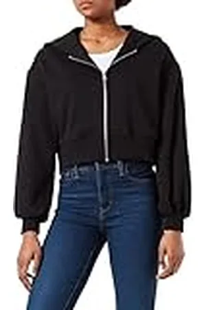 Urban classics Dames Dames Korte Oversized Zip Jacket Sweatshirt, , S