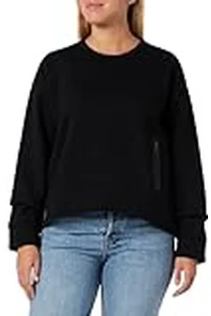 Blauer Sweatshirt met ronde hals voor dames, , 34