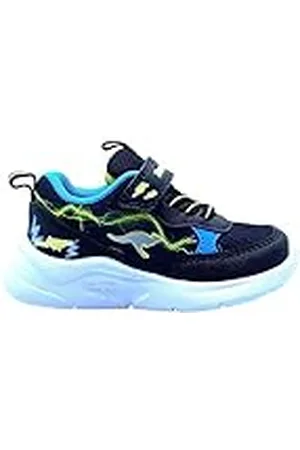KangaROOS K-NY Peppa EV Sneakers voor jongens, uniseks, Jet Black/Neon Yellow, 30 EU, , 30 EU
