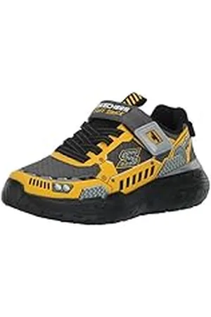 Skechers Boys Sneakers, Charcoal synthetisch/textiel/Yellow Trim, 43 EU, , 43 EU
