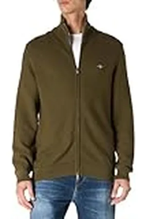 GANT Katoen Micro Textured Zip Cardigan, , L