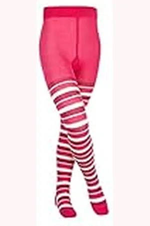 Falke Unisex Kinderen Mixed Stripe panty katoen zwart blauw vele andere kleuren versterkte kinderpanty met patroon ondoorzichtig katoenen panty bont met strepen 1 stuk, , 80/92 cm
