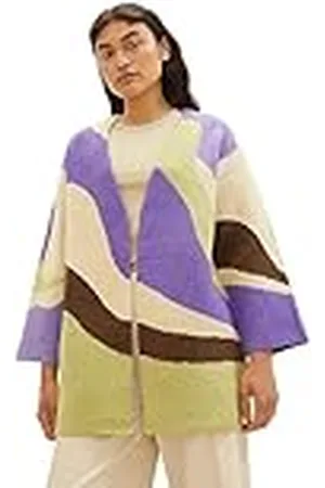 TOM TAILOR Dames Longstyle Cardigan met patroon, , XL
