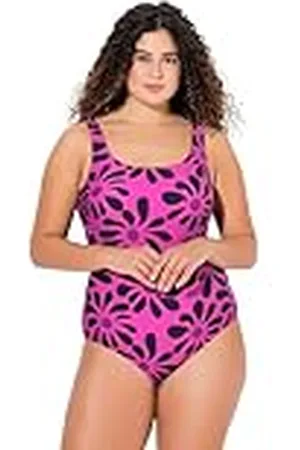 Ulla Popken Dames grote maten grote maten plus size badpak Alice, Softline, DG, Flowerpower, , 58-60
