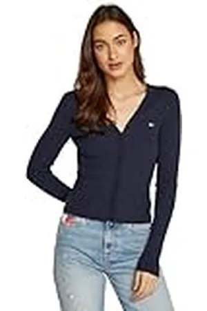 Tommy Hilfiger TJW Cable Essential Cardigan DW0DW18682 Cardigan Trui, blauw (Dark Night Navy Melange), XL, , XL