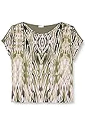 Gerry Weber Dames 170244-35039 T-shirt, ecru/wit/groen print, 38, , 38