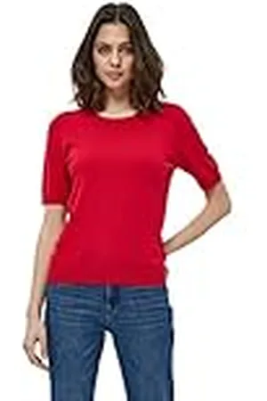 Peppercorn Dames Tana trui met korte mouwen, Rood, S