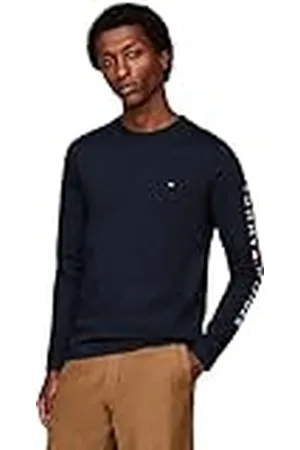 Tommy Hilfiger Heren shirt met lange mouwen Tommy Logo Long Sleeve Tee Basic, , XS