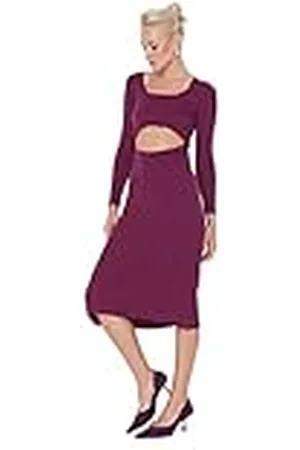 Trendyol Dames dames getailleerde Bodycon vierkante kraag gebreide jurk, , L, , L