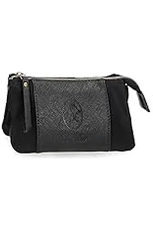 El Potro De Potra wollen portemonnee drie vakken, zwart, 17,5 x 9,5 x 2 cm, polyester en PU, , portemonnee met drie vakken