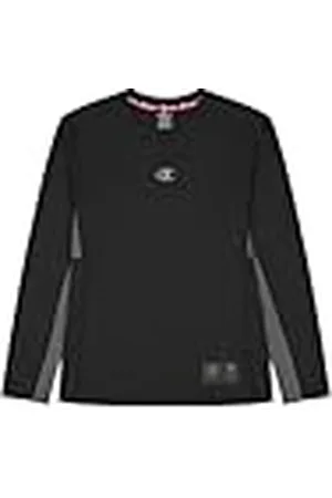 Champion Legacy Modern Sport (220386) - Quick-Dry Polymesh (100g) Vertical Back Logo LS Crewneck shirt met lange mouwen, , M Modern Sport Heren FW24, zwart/antraciet
