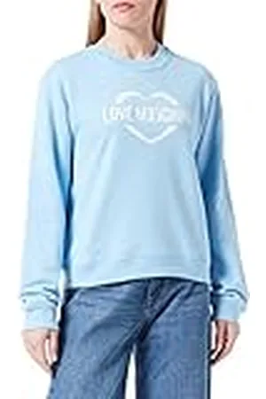 Moschino Dames Regular Fit Ronde hals Long-Sleeved with Heart Holografische print Sweatshirt, , 40