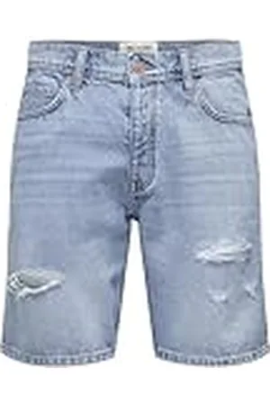 Only & Sons ONLY&SONS Heren Korte Broek Spijker Midi Bermuda Midden Taille Broek Katoen Vijf-Poket Broek, Colour: , Size:M