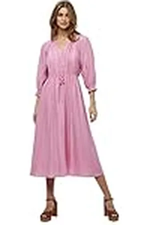 Minus Salmia Midi-jurk | Roze jurken voor dames VK | Lente damesjurken | Maat 18